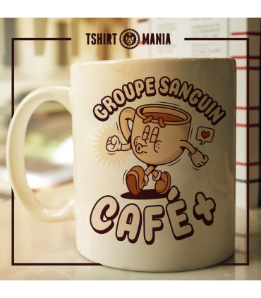 Tshirt Mania - Groupe sanguin café plus - mug